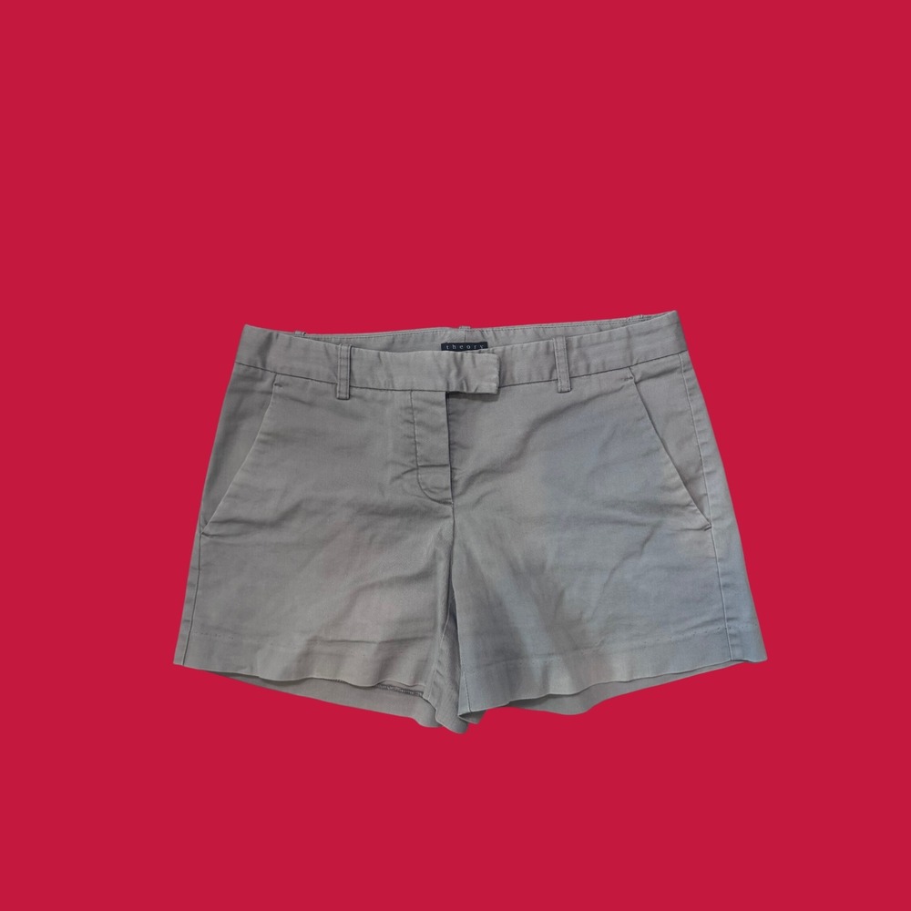Theory Chino Shorts Womens 6 Khaki Tan Excellent Casual Summer Twill